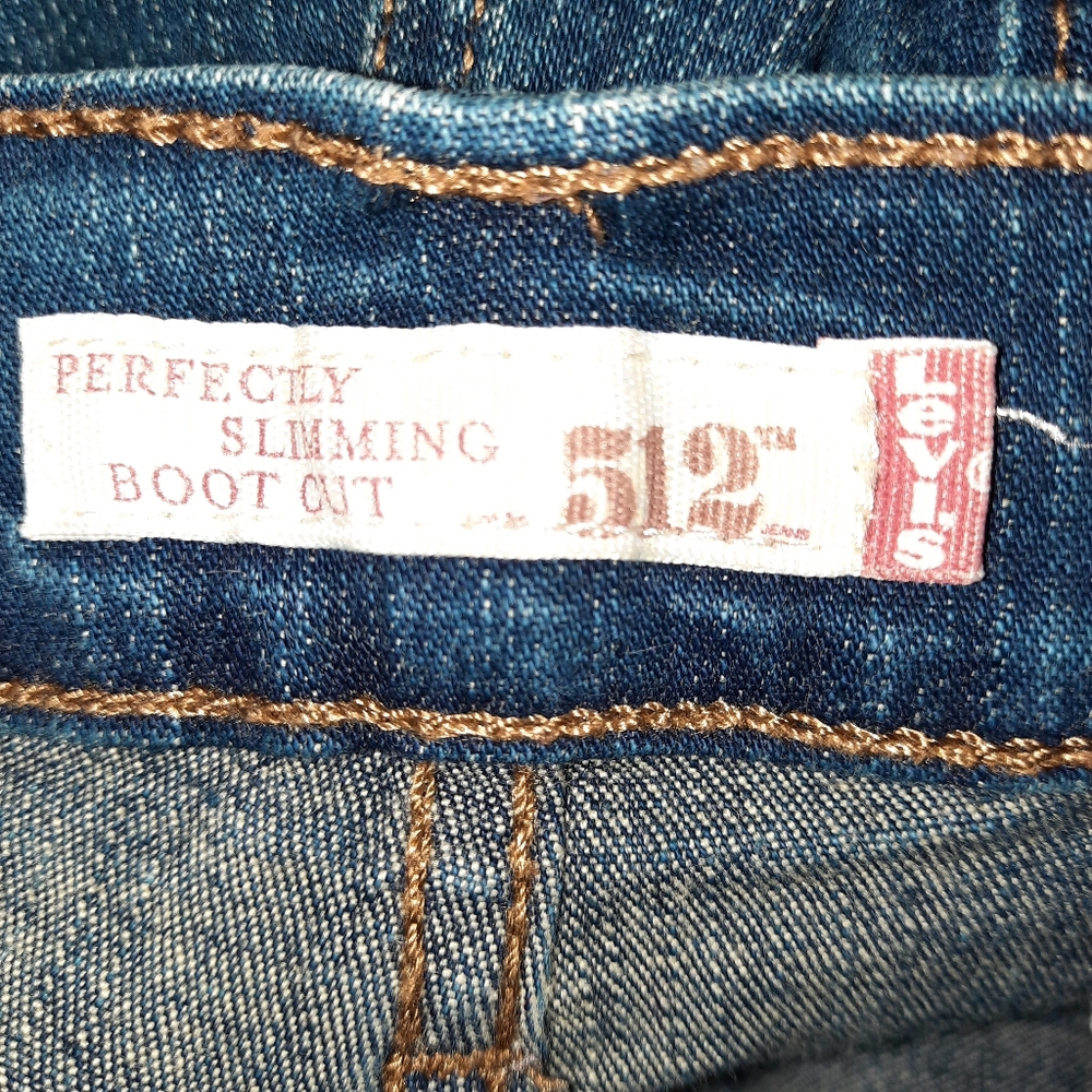 Levi's 512 Perfectly Slimming Boot Cut Blue Jeans SZ 16P - Picture 5 of 10